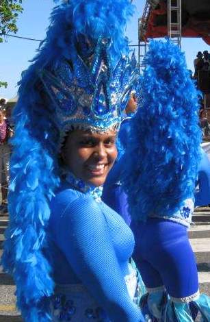 dancing beautiful women in carnival 2011 santo domingo, dom rep
