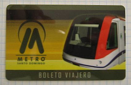 new plastic ticket for Metro Santo Domingo