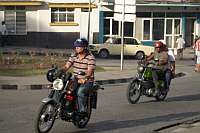 Una Moto for passenger to ride in Santiage de Cuba