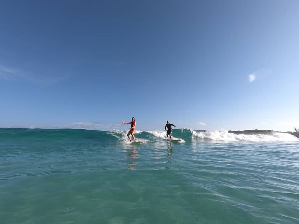 Surfing along the instructor
